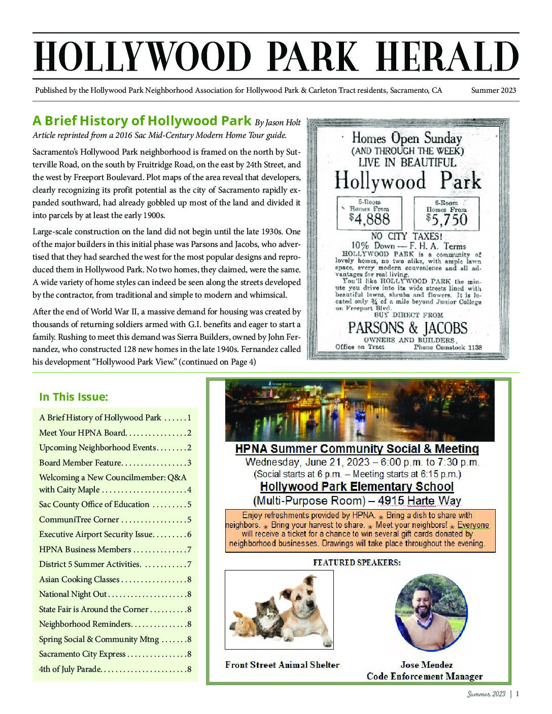 Hollywood Park Herald Summer 2023